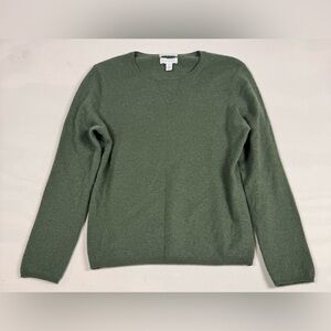 Charter Club 2-Ply 100% Cashmere Long Sleeve Sweater Green Women’s M